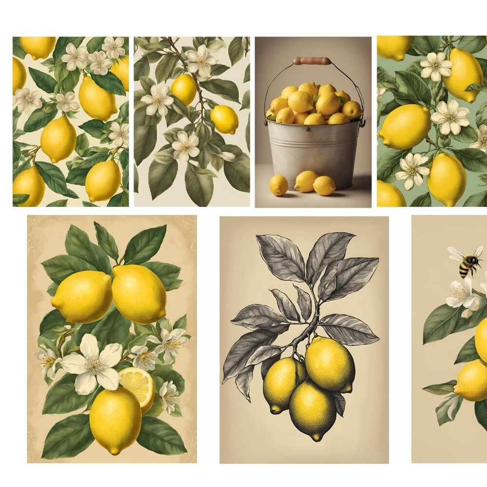 Junk journal Lemon pages